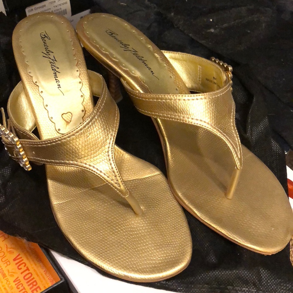 Beverly Feldman Gold Heels